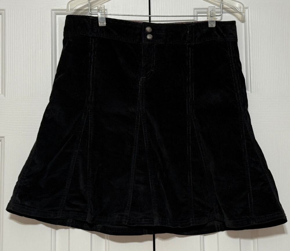 Athleta A-Line Corduroy Skirt, Black, Size 10